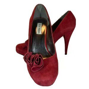 Steve Madden Red Suede Stiletto High Heel Pumps